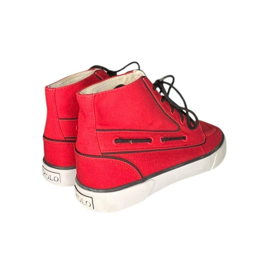 Polo Ralph Lauren Lander Chukka Canvas Shoes Size 8 Red BIN36 - Picture 4 of 6